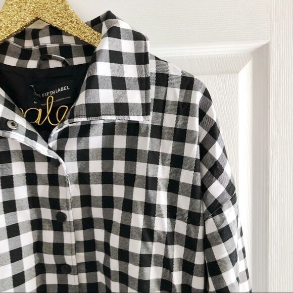NWT The Fifth Label Black Gingham Bomber Jacket M - Picture 4 of 7